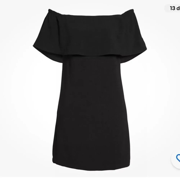 NEW Charles Henry Off the Shoulder Dress in Black - Picture 2 of 3